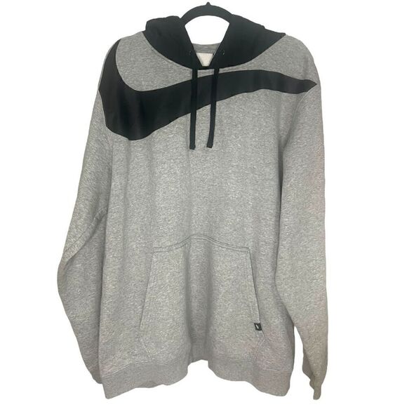 Vintage Nike Men’s 2X Hoodie Sweatshirt Gray Blue Tag Big Swoosh Logo - Picture 2 of 6